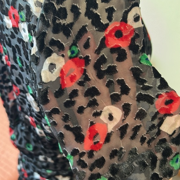 The Kooples Paris FLEUR NAÏVE BURNOUT Bodycon Ruching Dress Size 3 US 8/M - Picture 8 of 16